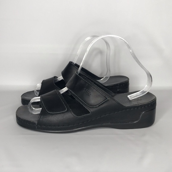 Spring Step Black Leather Slide On Sandal Womens 9.5 US ‎ 41 EU Casual Beachwear - Picture 4 of 14